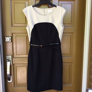 Calvin Klein two-tone dress